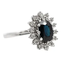 Bague Pompadour Or blanc Saphir