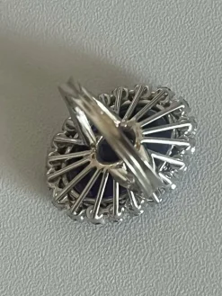 Bague Pompadour Or Gris Améthyste Diamants