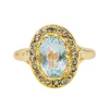Bague Pompadour Or jaune Aigue marine, Diamant