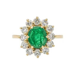 Bague Pompadour Or jaune Emeraude