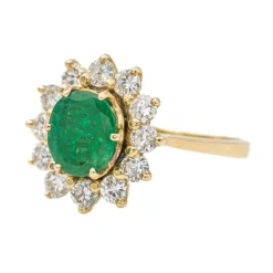 Bague Pompadour Or jaune Emeraude