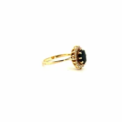 Bague Pompadour Or Jaune 18k Topaze & Diamants