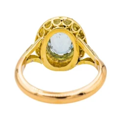 Bague Pompadour Or jaune Aigue marine, Diamant