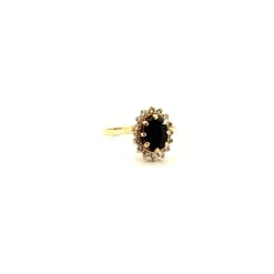 Bague Pompadour Or Jaune 18k Topaze & Diamants