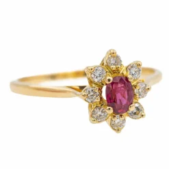 Bague Pompadour Or jaune Saphir rose