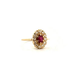 Bague Pompadour Or Jaune Spinelle Diamants