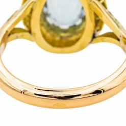 Bague Pompadour Or jaune Aigue marine, Diamant