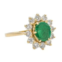 Bague Pompadour Or jaune Emeraude