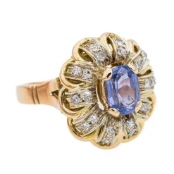 Bague Pompadour Or rose Saphir