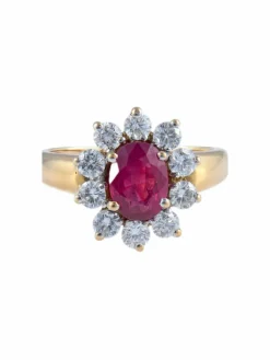 Bague Pompadour Rubis Diamants