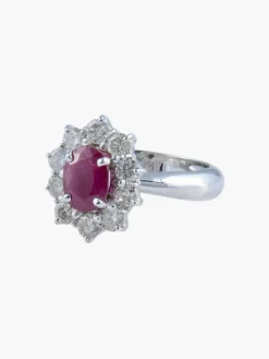 Bague Pompadour Rubis Diamants