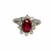 Bague Pompadour Rubis Ovale et Diamants
