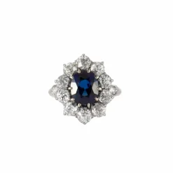 BAGUE POMPADOUR SAPHIR & DIAMANTS