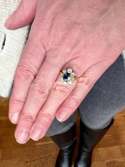 Bague Pompadour Saphir 1.20 Diamants