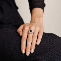 BAGUE POMPADOUR SAPHIR & DIAMANTS