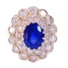 Bague pompadour saphir et diamants
