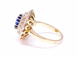 Bague pompadour saphir et diamants