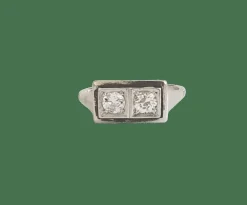 Bague pont or blanc diamants 0.50 carats