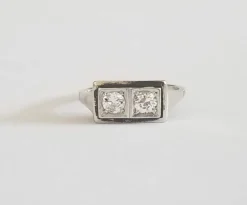 Bague pont or blanc diamants 0.50 carats