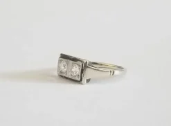 Bague pont or blanc diamants 0.50 carats