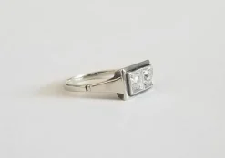 Bague pont or blanc diamants 0.50 carats