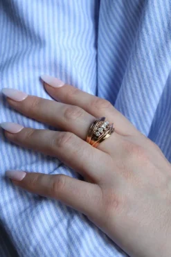 Bague Pont Or rose Diamant