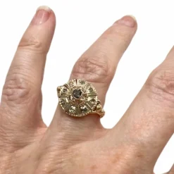 Bague époque 1910-1915 en or et diamants