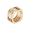 Bague porte carrée en or tricolore 14 carats