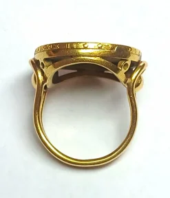 Bague porte pièce en or jaune