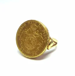 Bague porte pièce en or jaune