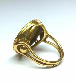 Bague porte pièce en or jaune