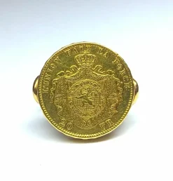 Bague porte pièce en or jaune