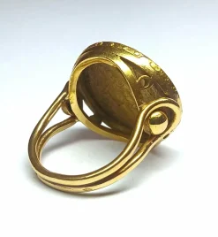 Bague porte pièce en or jaune