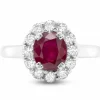 Bague Pottier or gris rubis diamants