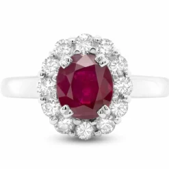 Bague Pottier or gris rubis diamants