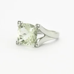 Bague Prasiolite Diamants