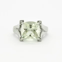 Bague Prasiolite Diamants