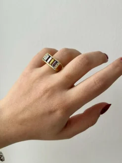 Bague Premier avec pierres multicolores
