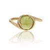Bague péridot cabochon or jaune