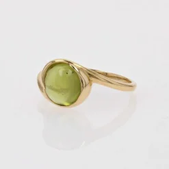 Bague péridot cabochon or jaune