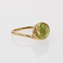 Bague péridot cabochon or jaune