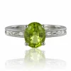Bague péridot et diamants