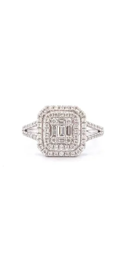 Bague Princesse or blanc diamants