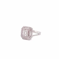Bague Princesse or blanc diamants