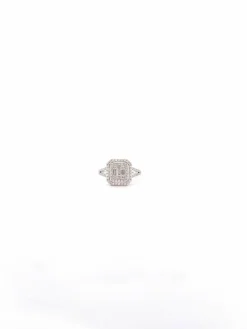 Bague Princesse or blanc diamants
