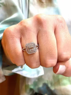 Bague Princesse or blanc diamants