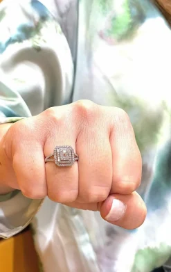 Bague Princesse or blanc diamants