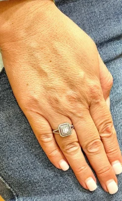 Bague Princesse or blanc diamants