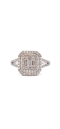Bague Princesse or blanc diamants