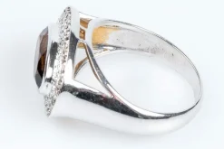 Bague Quartz fumé Diamants